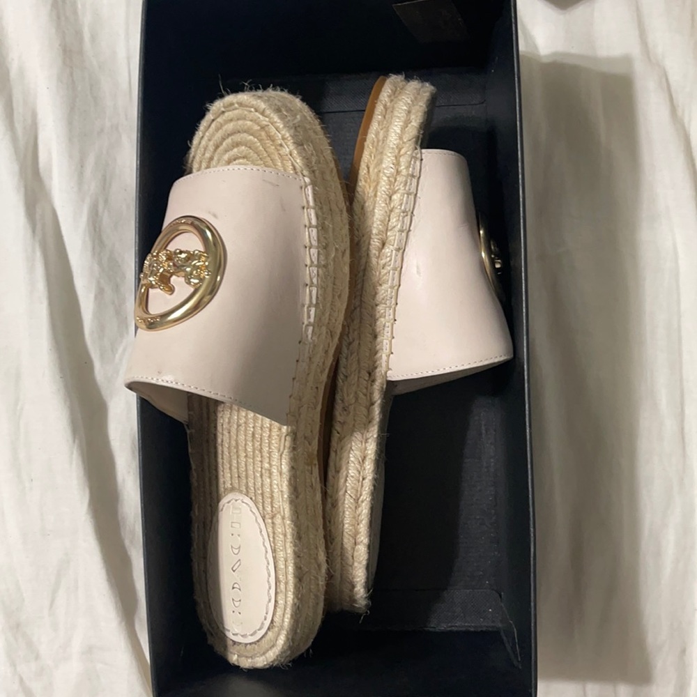 Coach espadrille sandals size 6.5 beige color